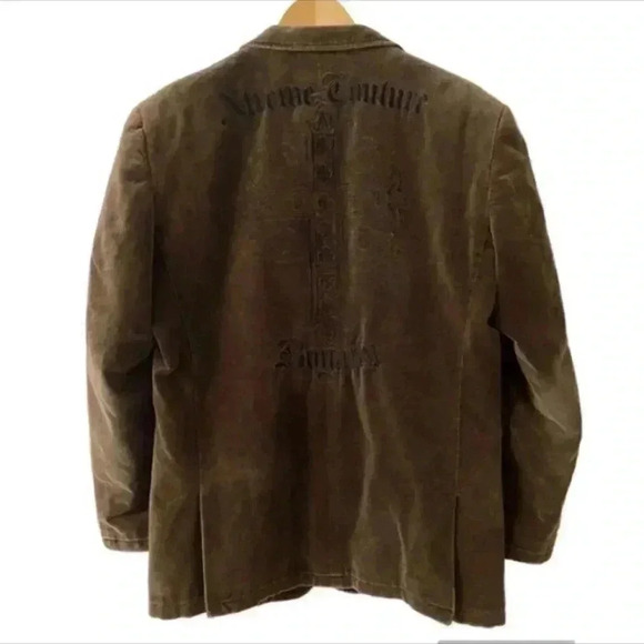 Xtreme Couture Mens Embroidered Royalty Velour Brown Blazer - Picture 2 of 7